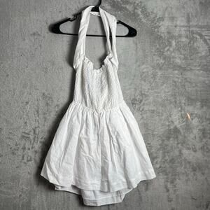 Peppermayo White European Towns Linen Dress US 6 New Romantic Coquette Soft Girl